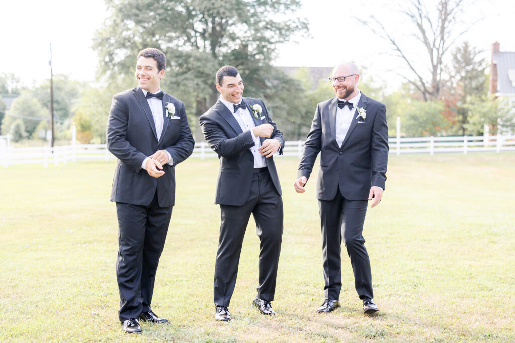 Groom and his groomsmen wedding party portraits