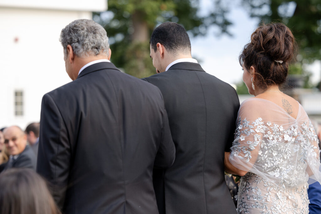 Wedding Ceremony - Groom Walking Down the Aisle at the Ryland Inn