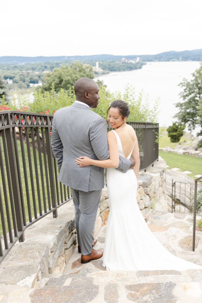 The Abbey Inn & Spa Water View with Bride and Groom - Couple Portraits