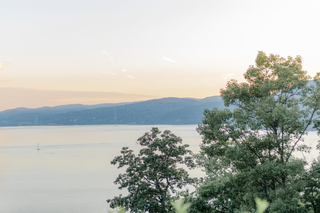 Sunset view of the mountains at the Abbey Inn & Spa located in upstate New York