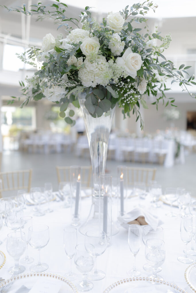 Beach wedding reception at clubhouse venue