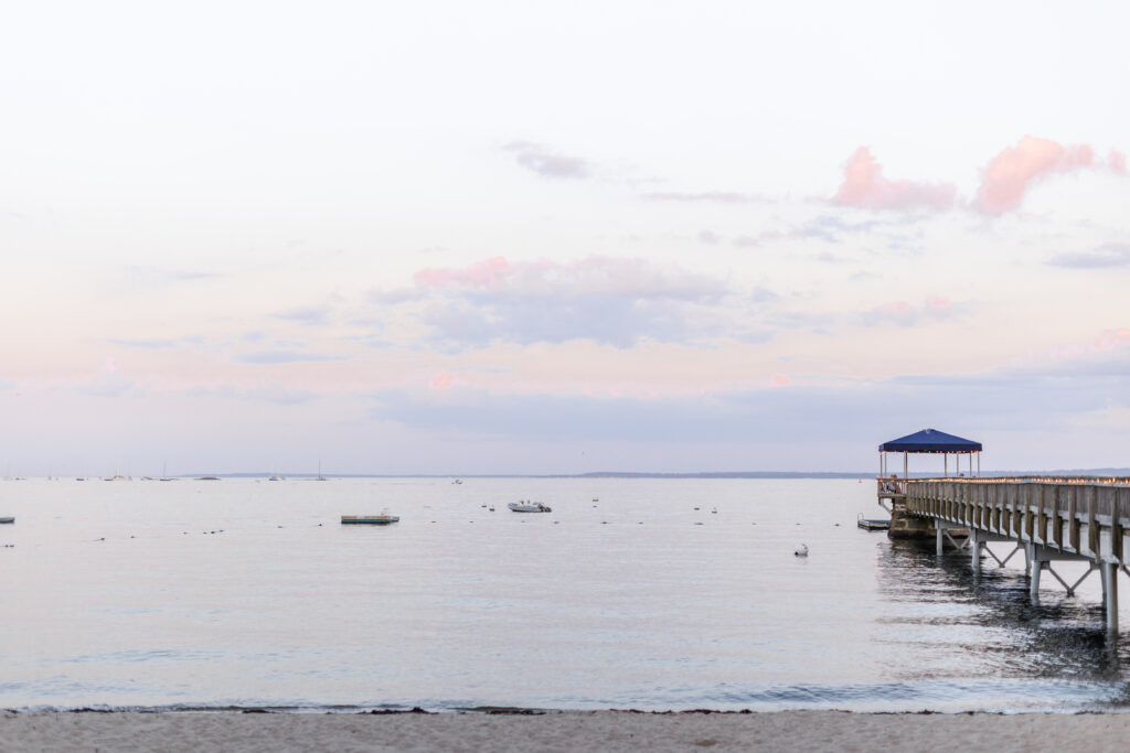 Beachfront view in front of wedding venue