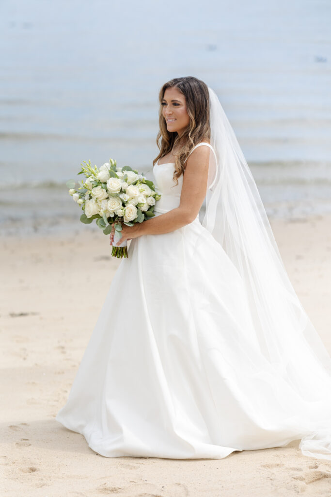 Bride portraits on the beach