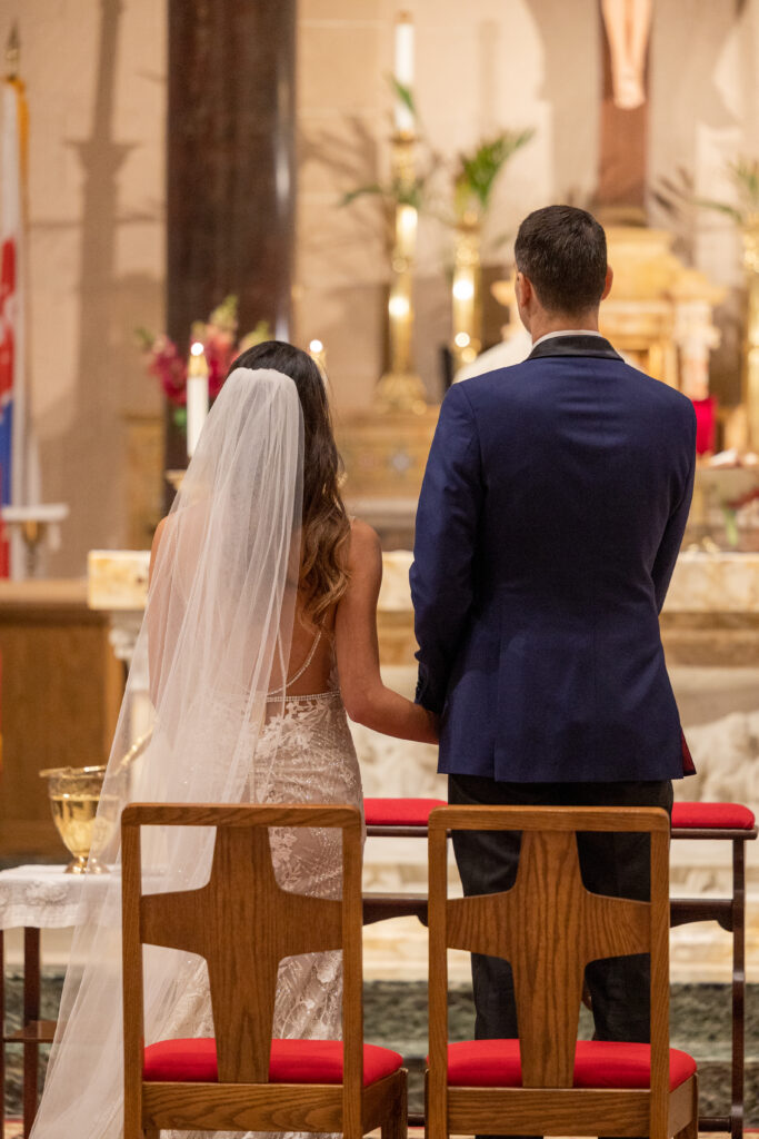 Wedding ceremony inside St. John Nepomucene Church in Manhattan, NYC