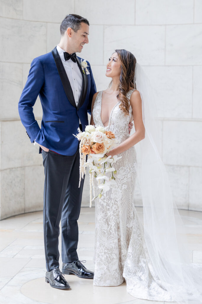 Wedding portraits at New York Public Library