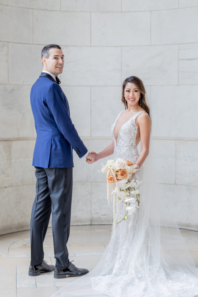 Wedding portraits at New York Public Library