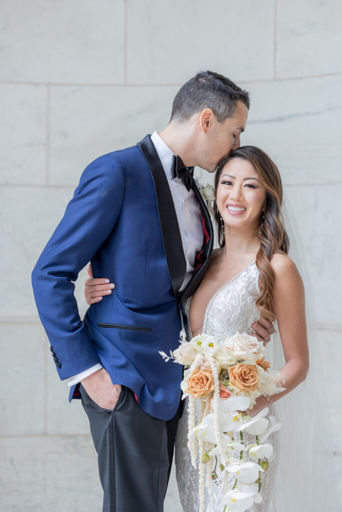 Wedding portraits at New York Public Library