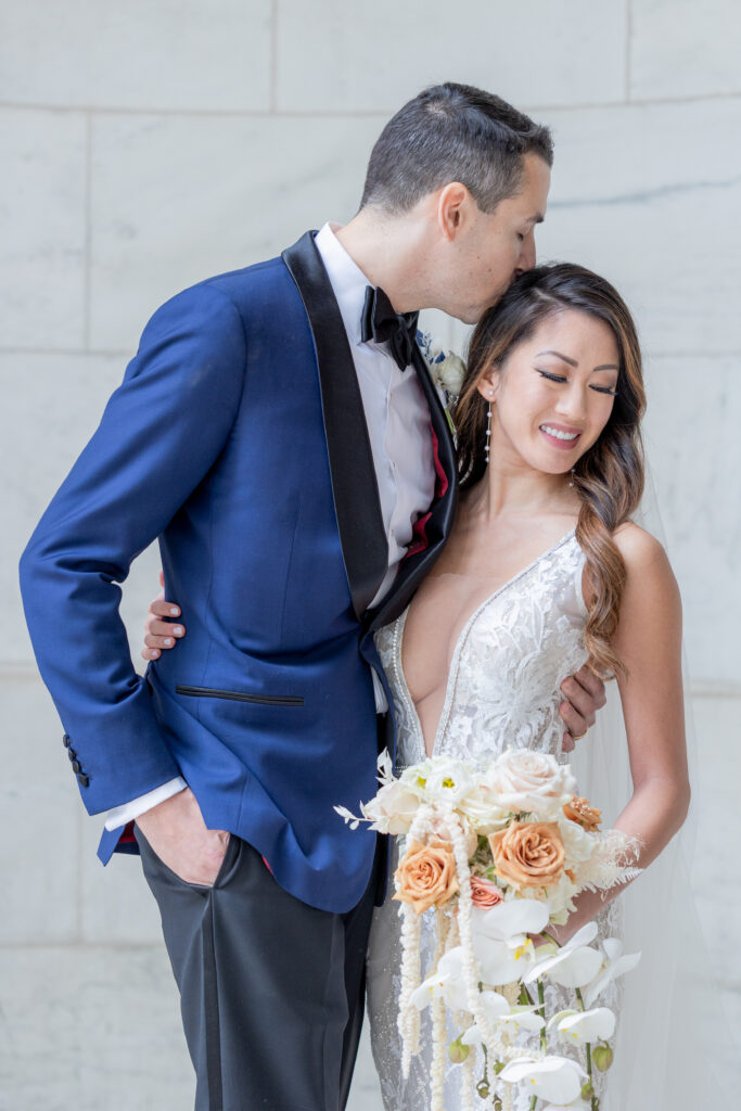 Wedding portraits at New York Public Library