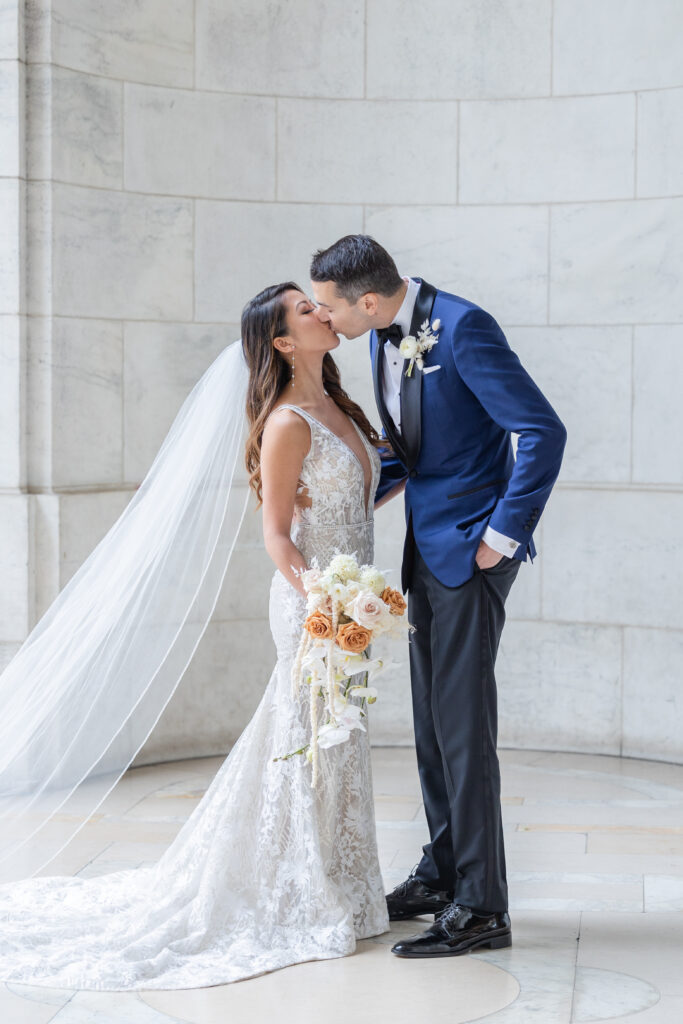 Wedding portraits at New York Public Library