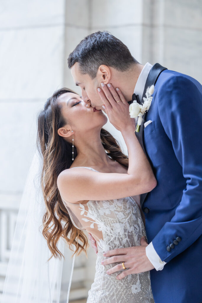 Wedding portraits at New York Public Library