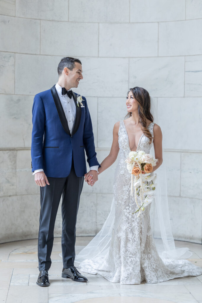 Wedding portraits at New York Public Library