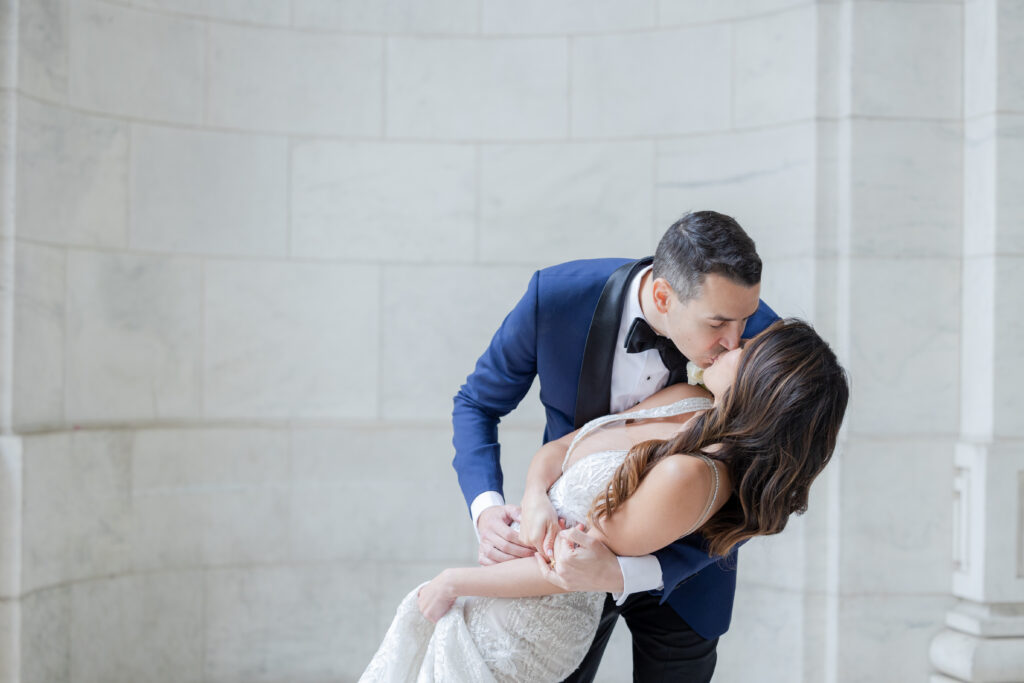 Wedding portraits at New York Public Library