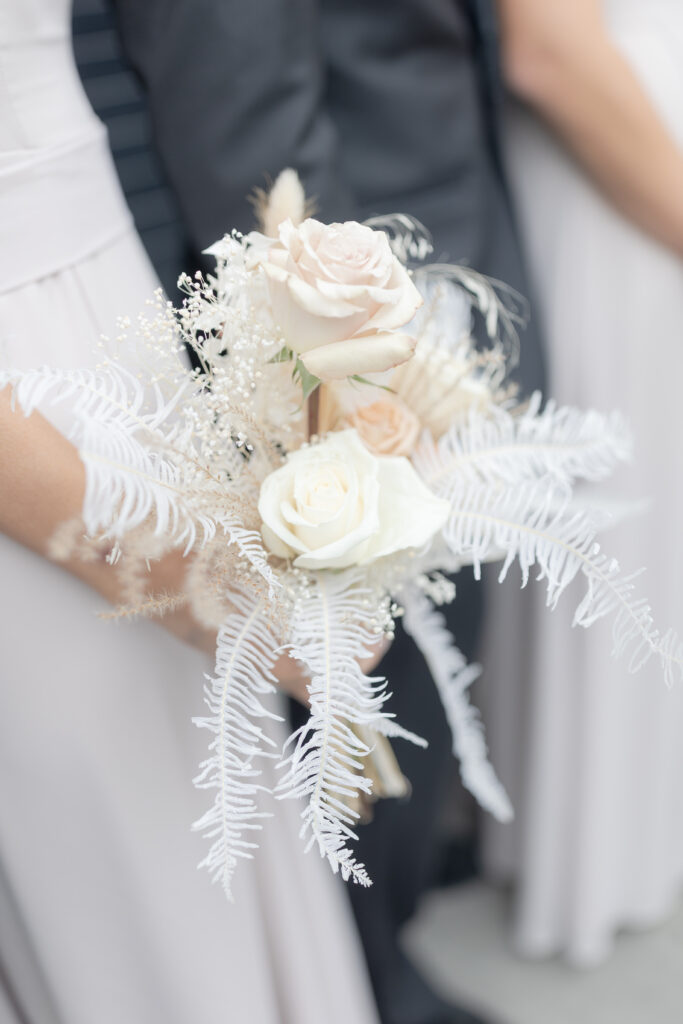 Bridesmaid's bouquet details close-up