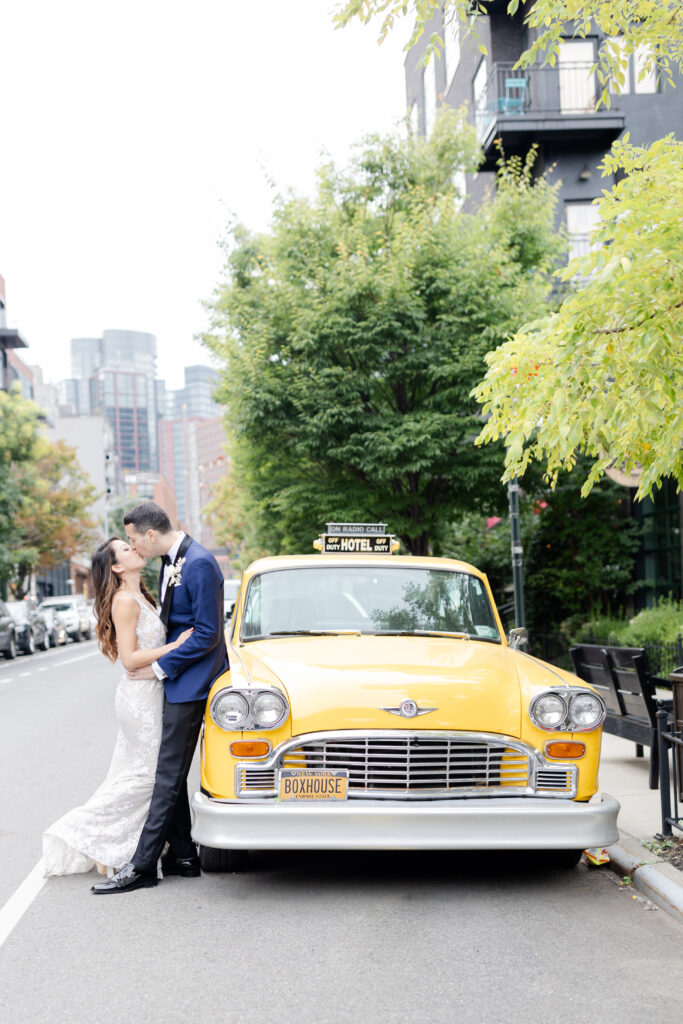 Wedding Portraits Outside of Event Venue in Brooklyn