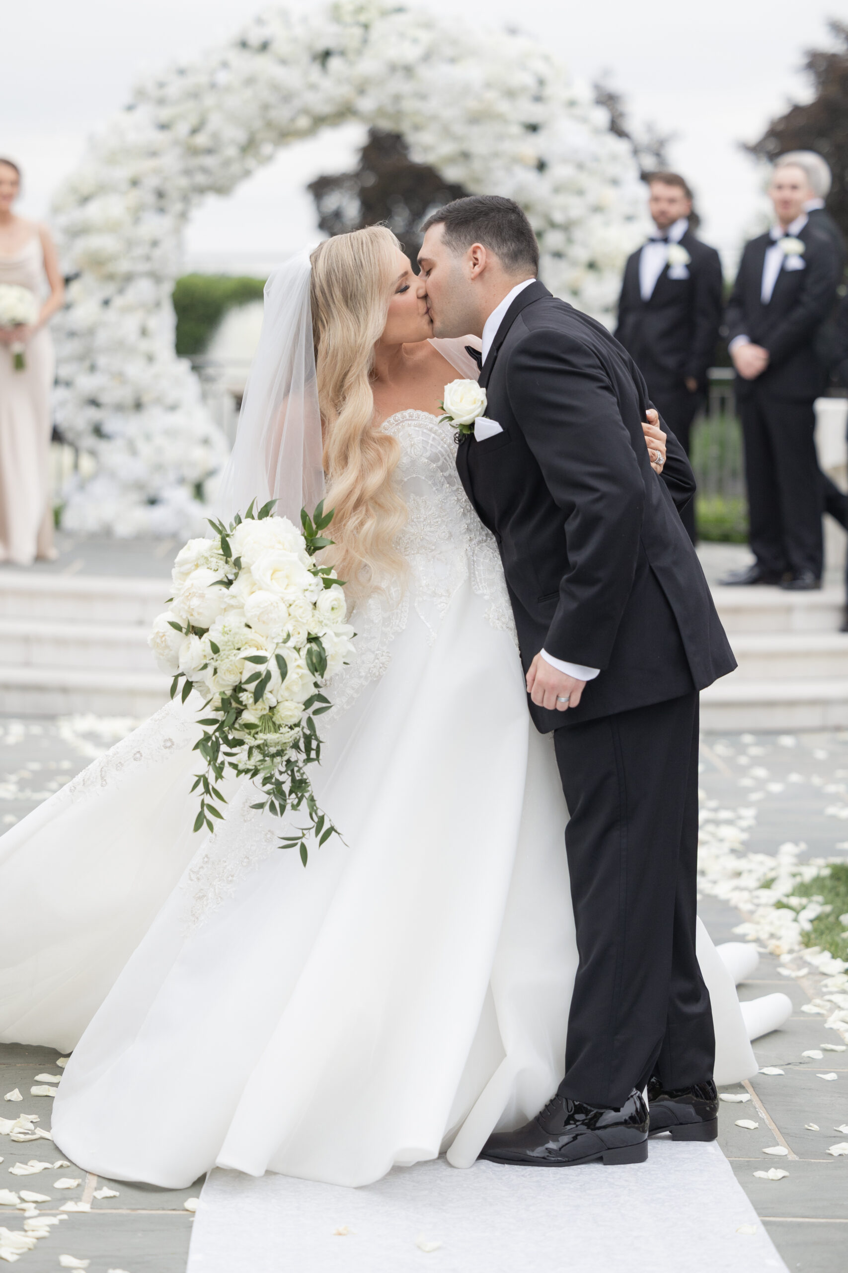 Wedding Ceremony_Bride and Groom_Aisle Kiss_Park Chateau Wedding Venue