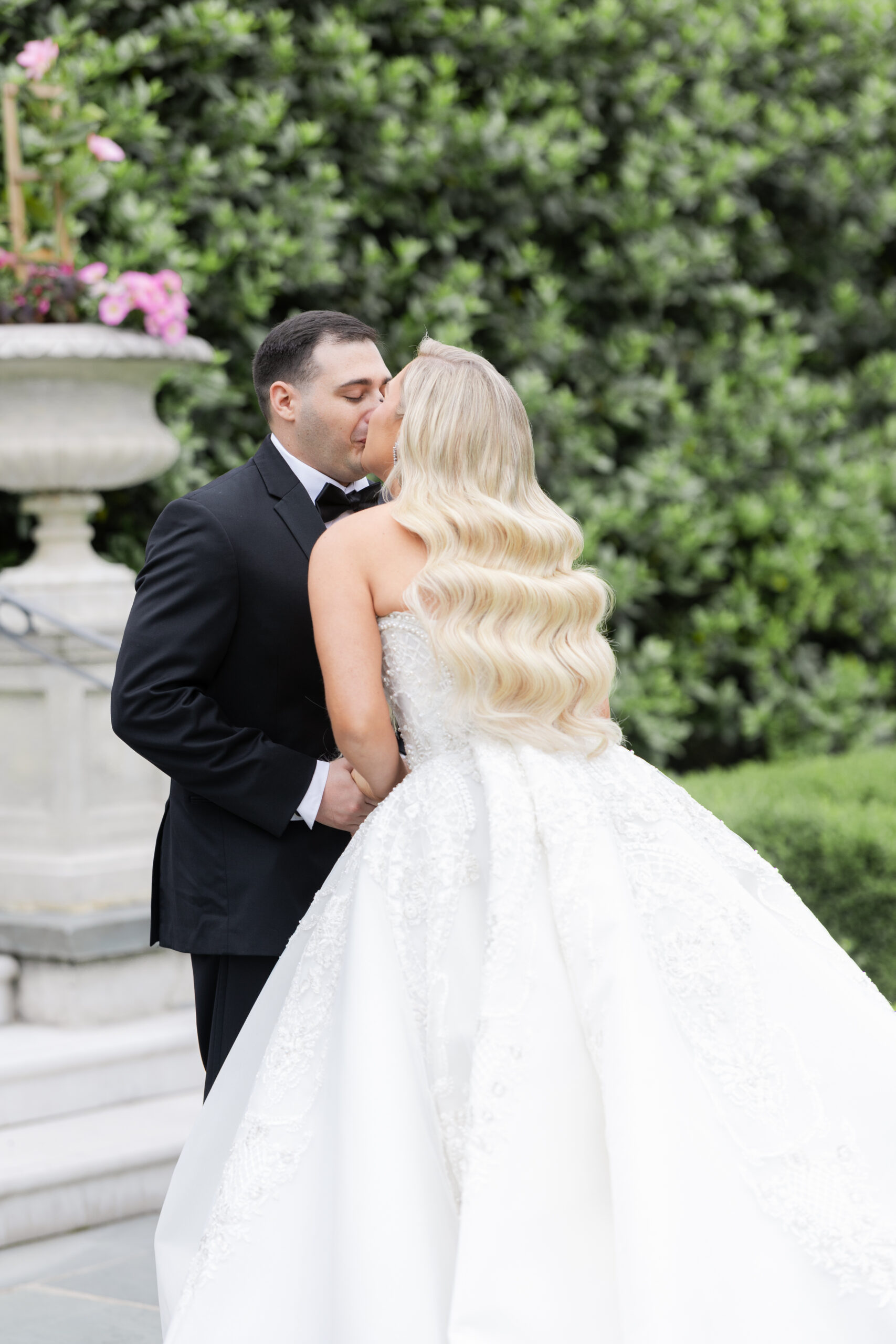 Bride and Groom First Look_Outside Chateau Wedding Venue