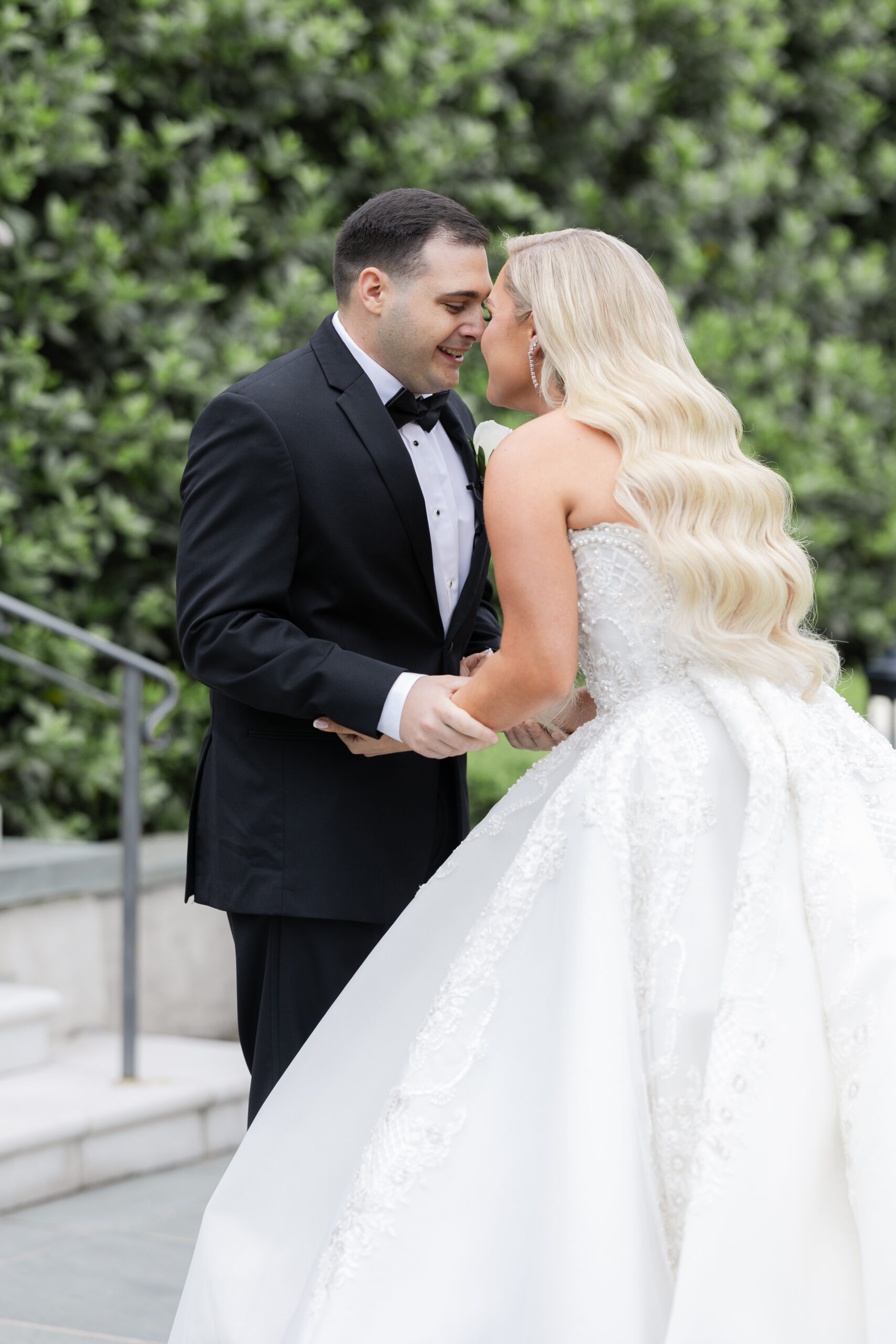 Bride and Groom First Look_Outside Chateau Wedding Venue