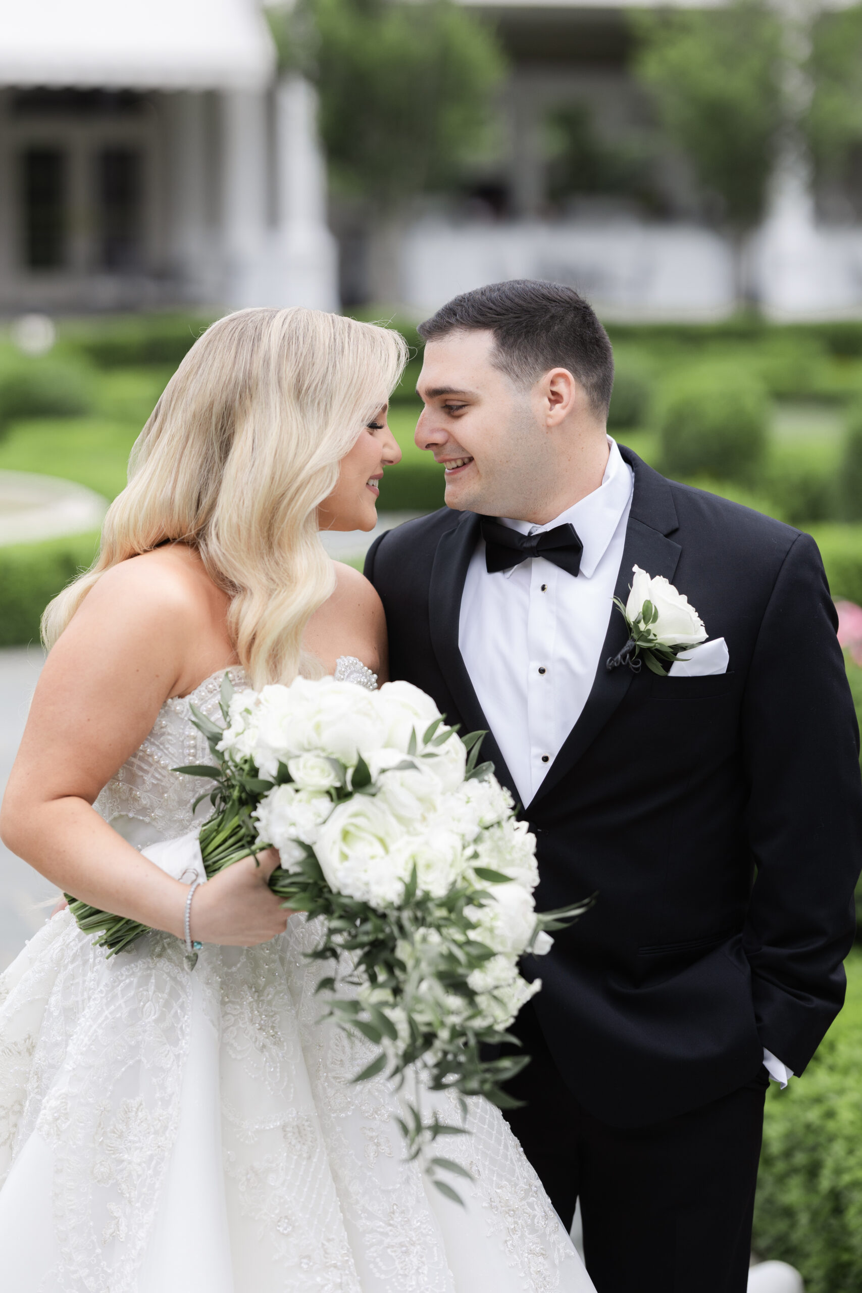 Bride and Groom Outdoor Portraits_Outside Chateau Wedding Venue