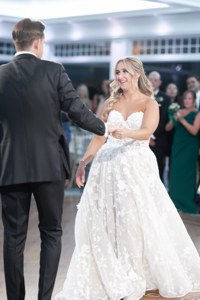 Bride and Groom First Dance_Inside Yacht Club Wedding Reception