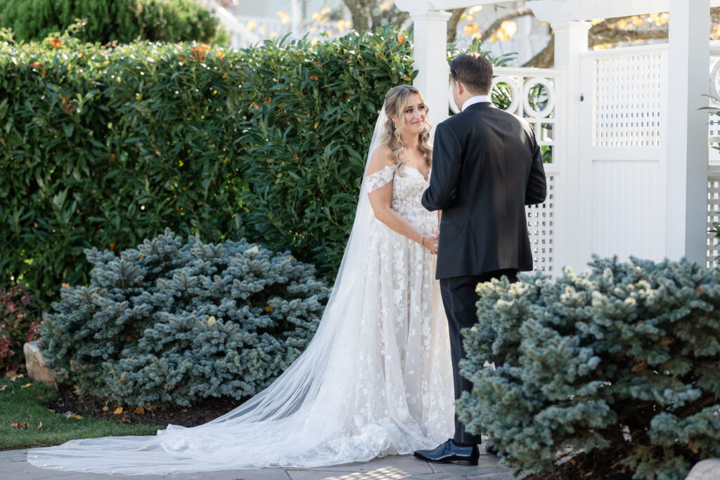 Bride and Groom_Reading Vows To Each Other Outside Venue