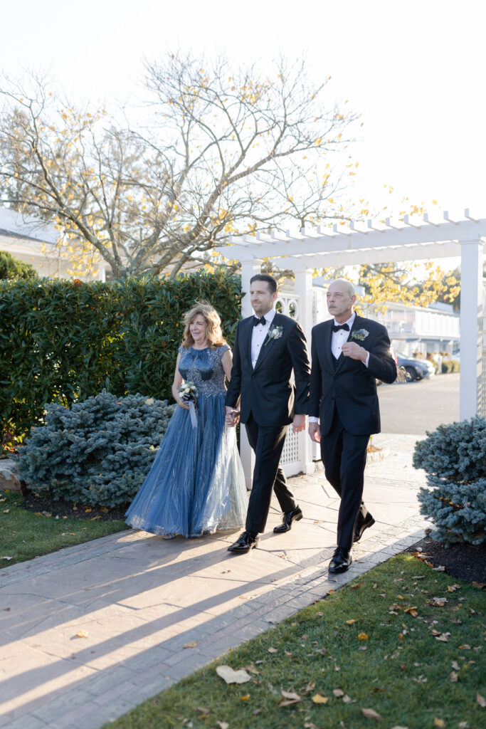 Wedding Ceremony_Groom Walking Down Aisle_Yacht Club Wedding Venue 