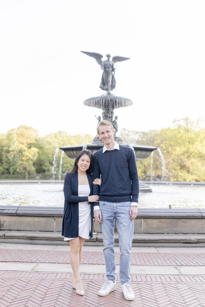 Outdoor Couple Photos NYC at Central Park's Bethesda Fountain