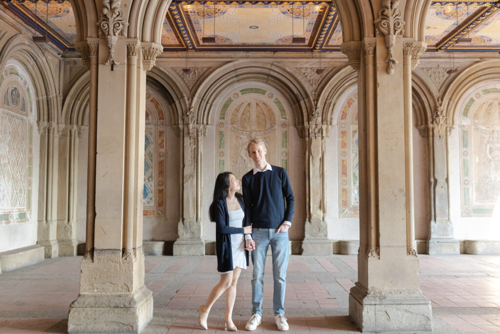 Couple at New York Central Park Bethesda Terrace