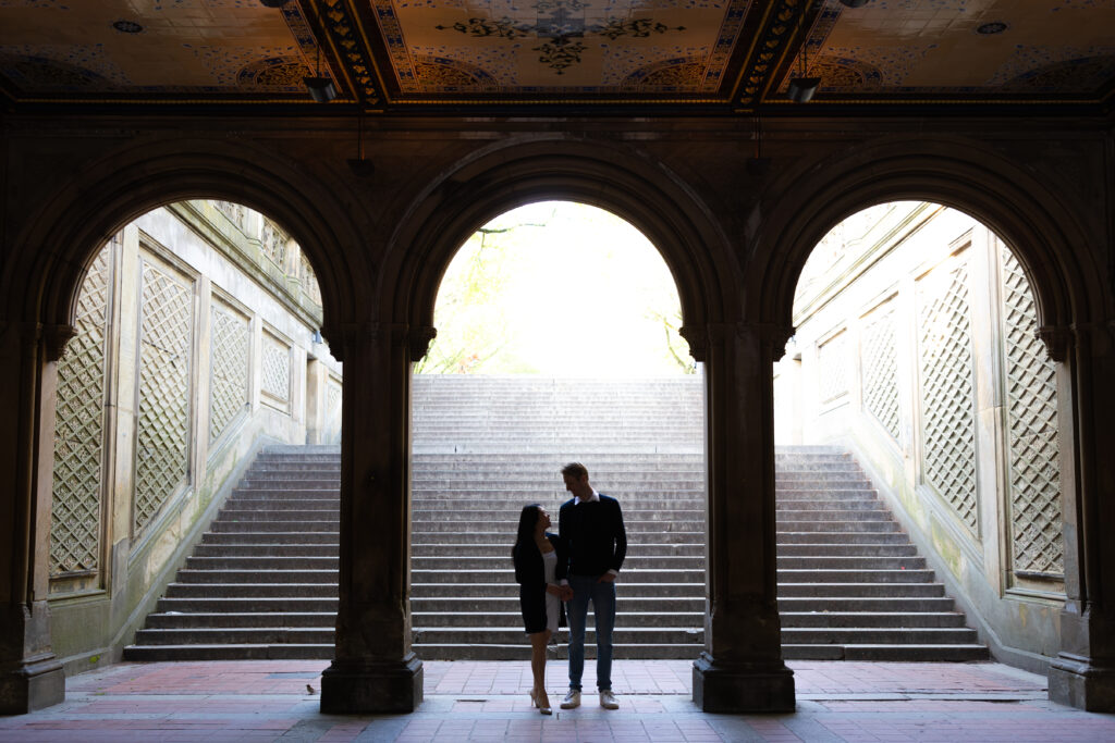 Outdoor Engagement Photos NYC at New York Central Park Bethesda Terrace