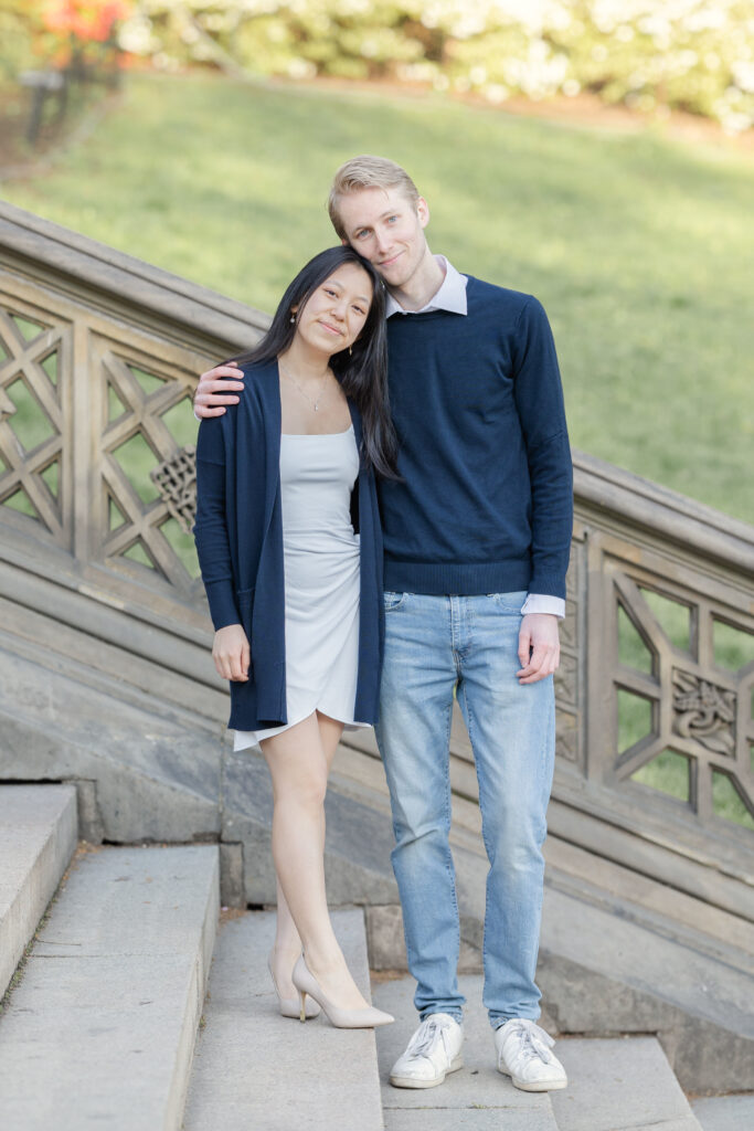 Outdoor Engagement Photos NYC at New York Central Park Bethesda Terrace Steps