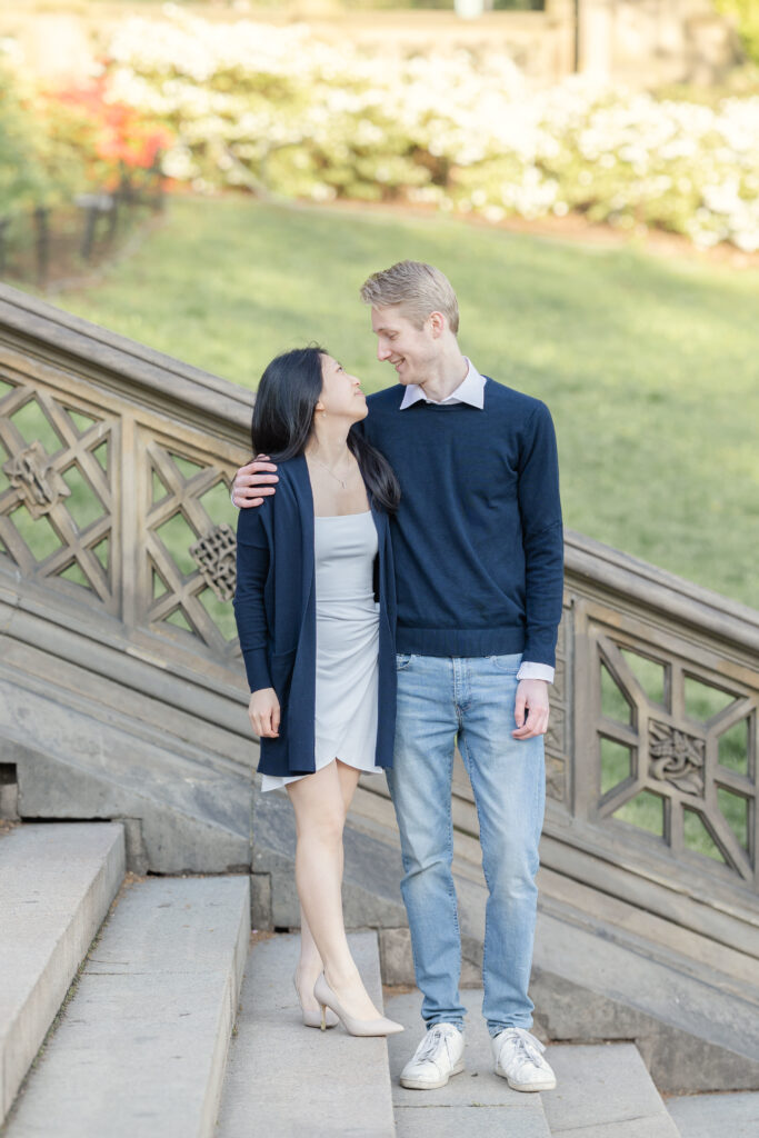 Outdoor Engagement Photos NYC at New York Central Park Bethesda Terrace Steps