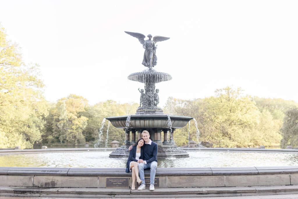 Outdoor Couple Photos NYC at Central Park's Bethesda Fountain