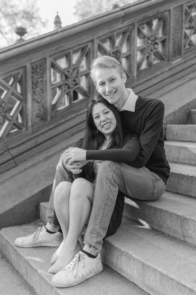 Outdoor Engagement Photos NYC at New York Central Park Bethesda Terrace Steps