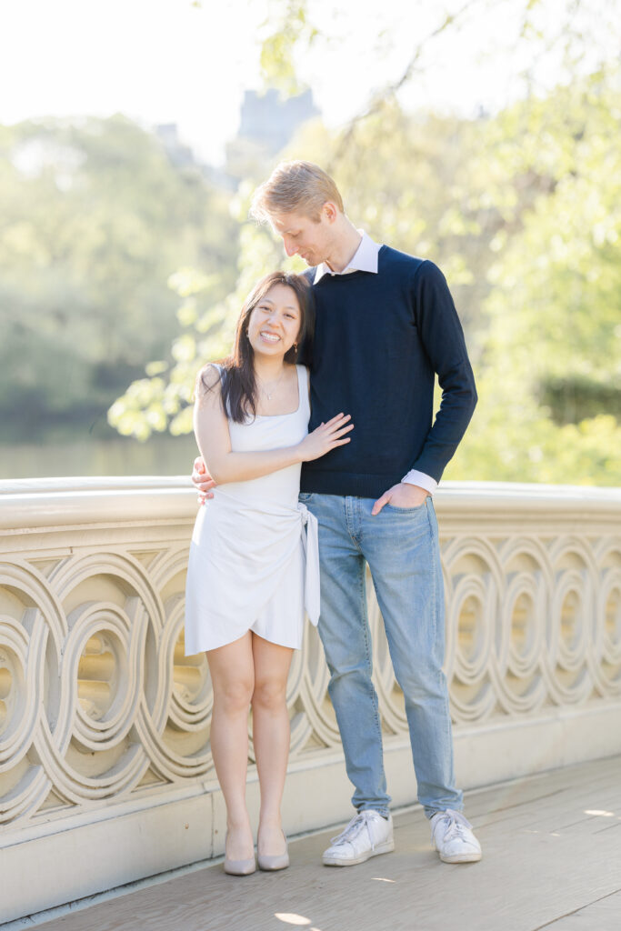 Outdoor Engagement Photos NYC at New York Central Park Bow Bridge