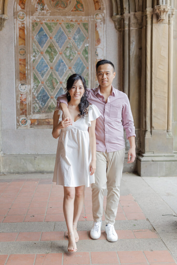 Timeless engagement session in NYC in Bethesda Terrace