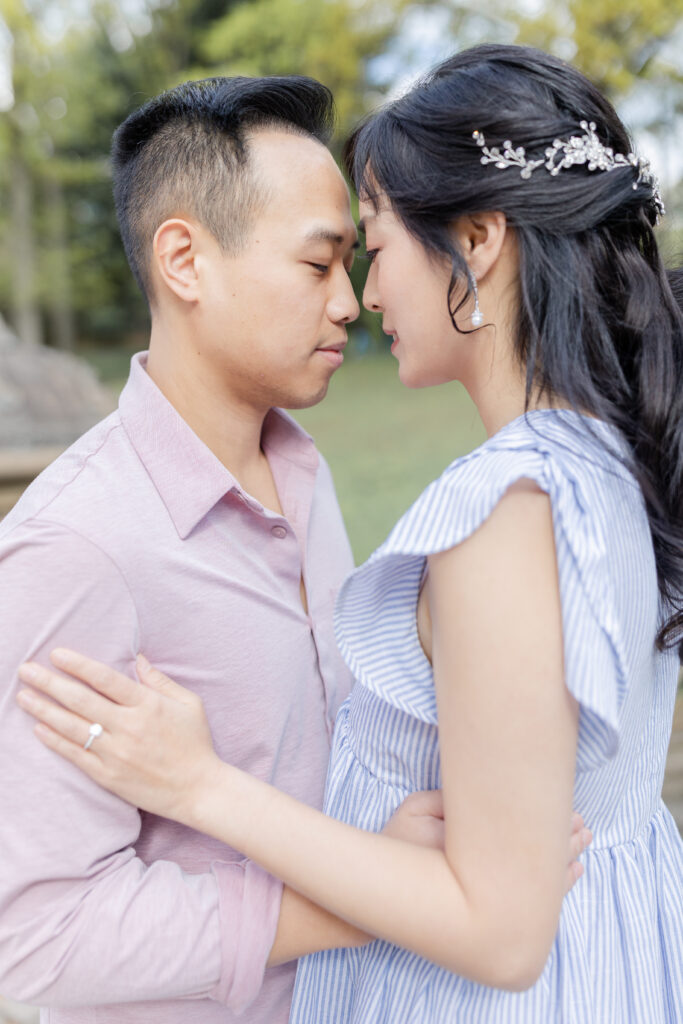 Engagement session in NYC on Bethesda Terrace steps