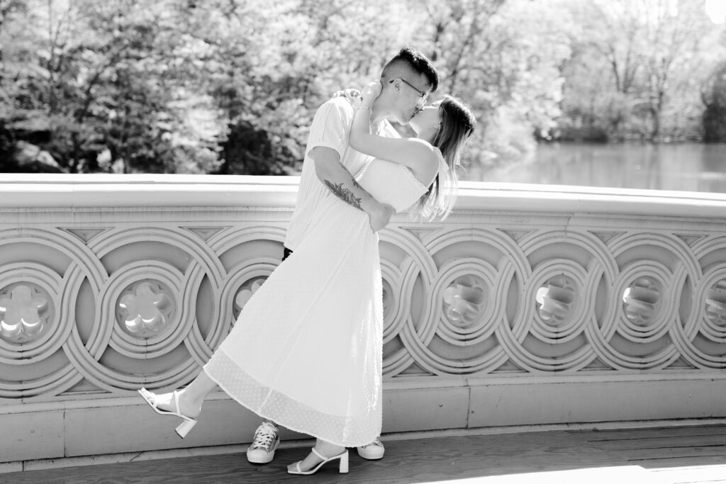 Engagement Photos NYC at Central Park's Bow Bridge