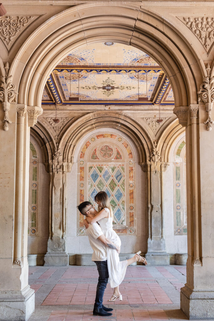 Engagement Photos NYC at Central Park's Bethesda Terrace