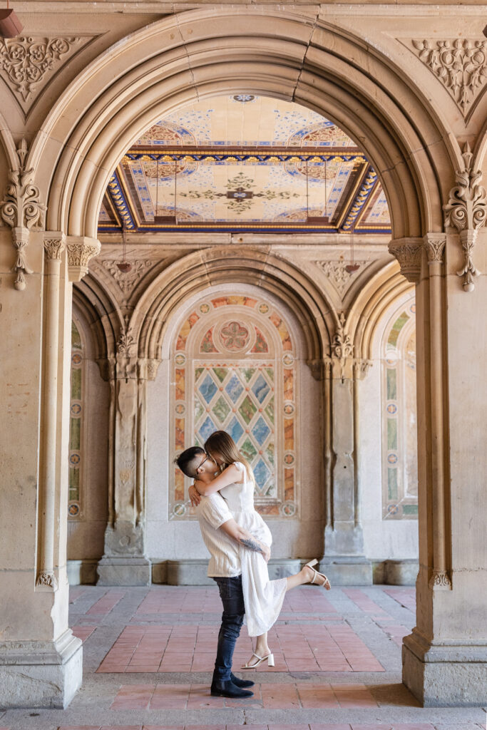 Engagement Photos NYC at Central Park's Bethesda Terrace