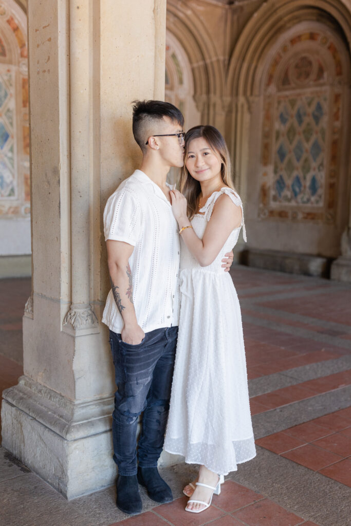 Couple at Central Park's Bethesda Terrace