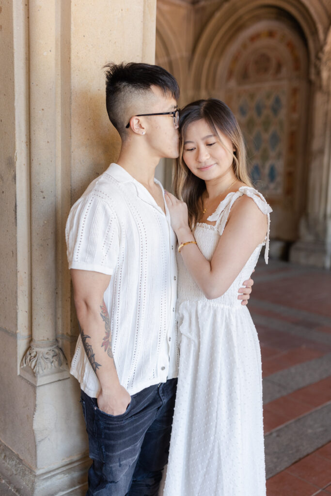 Couple at Central Park's Bethesda Terrace