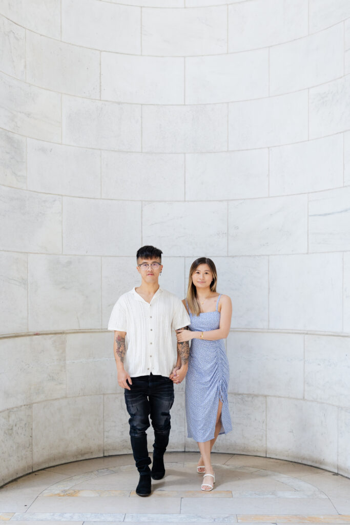 Outdoor Engagement Photos NYC at New York Public Library