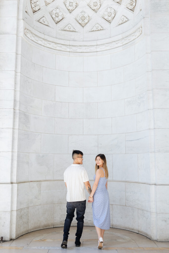 Outdoor Engagement Photos NYC at New York Public Library