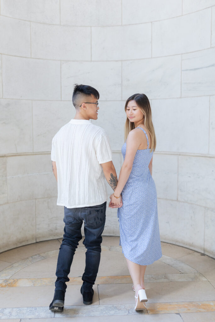 Outdoor Engagement Photos NYC at New York Public Library