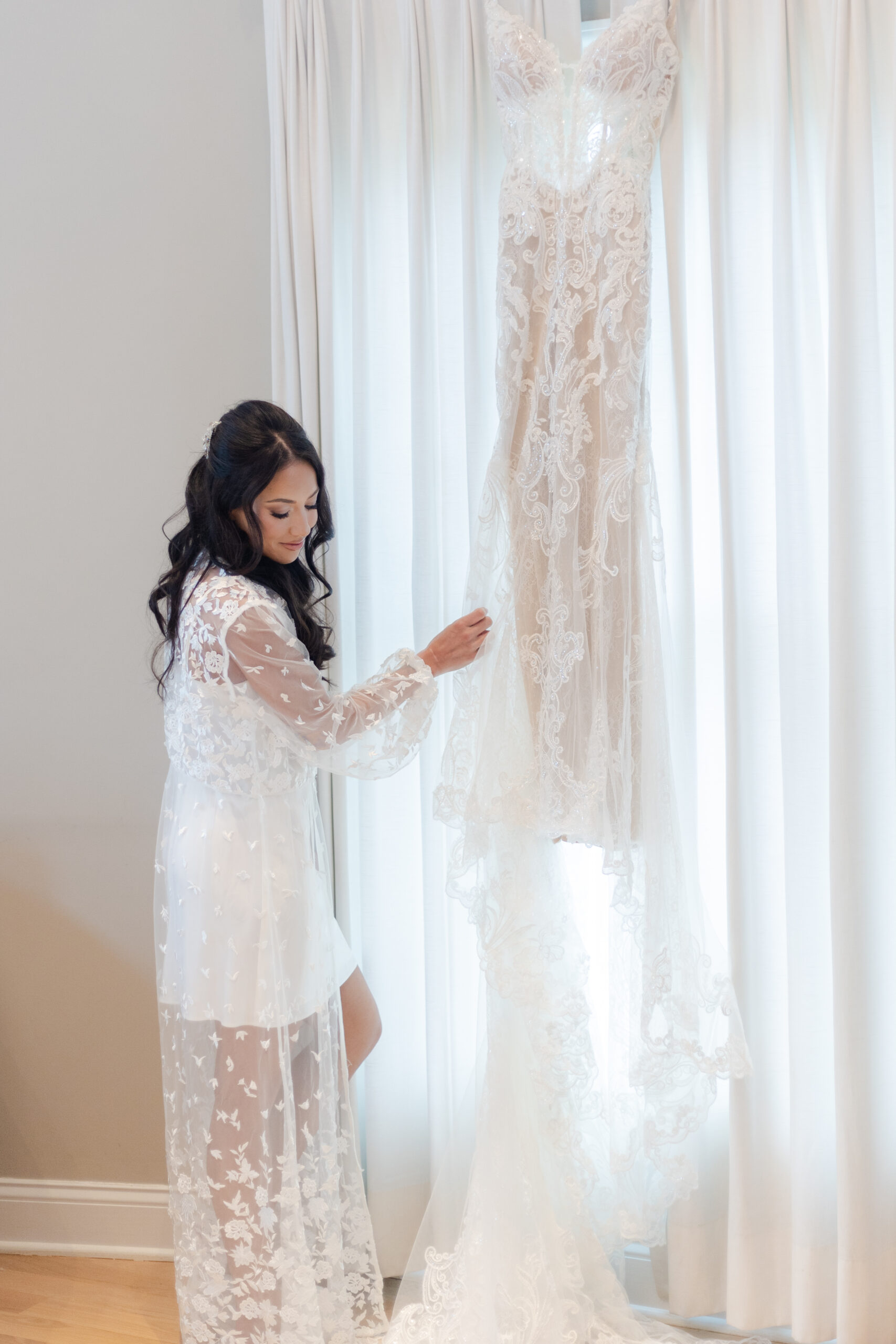 Bride Getting Ready Portraits at NJ Vineyard Wedding Venue