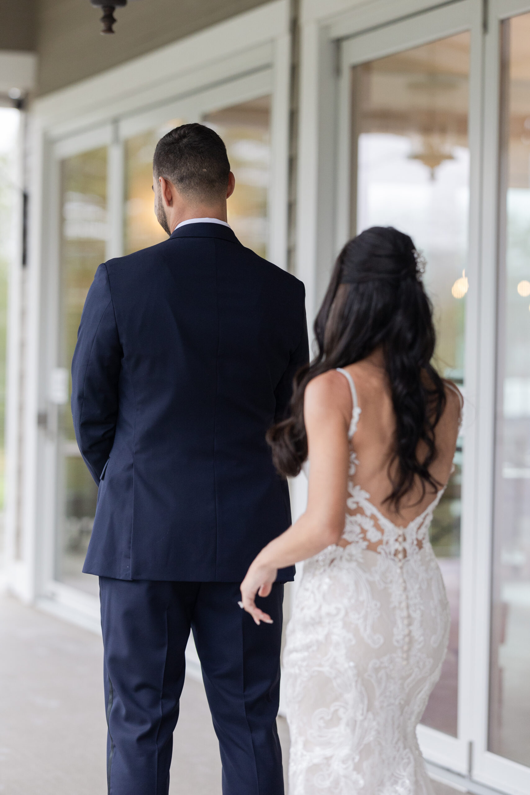 Bride and Groom_First Look_Bear Brook Valley Outdoor
