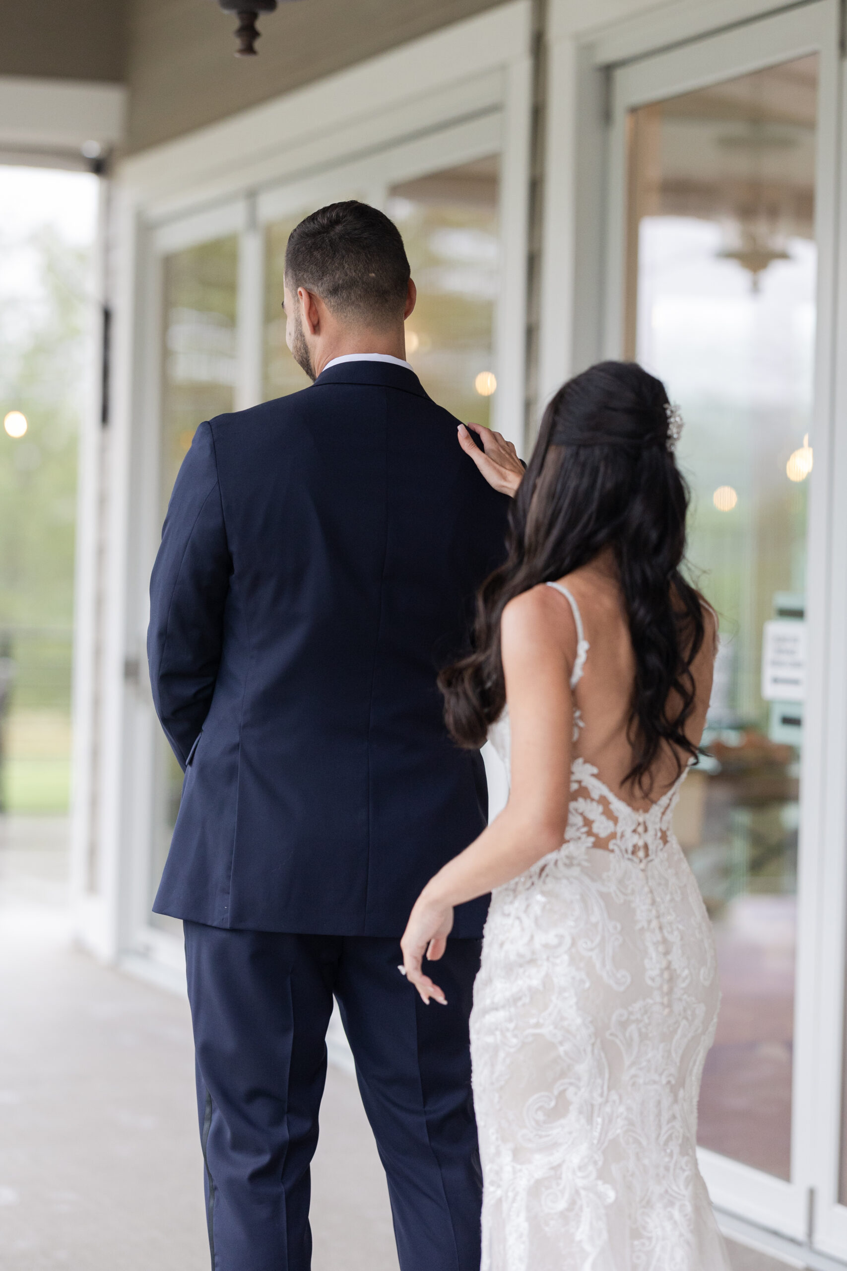 Bride and Groom_First Look_Bear Brook Valley Outdoor