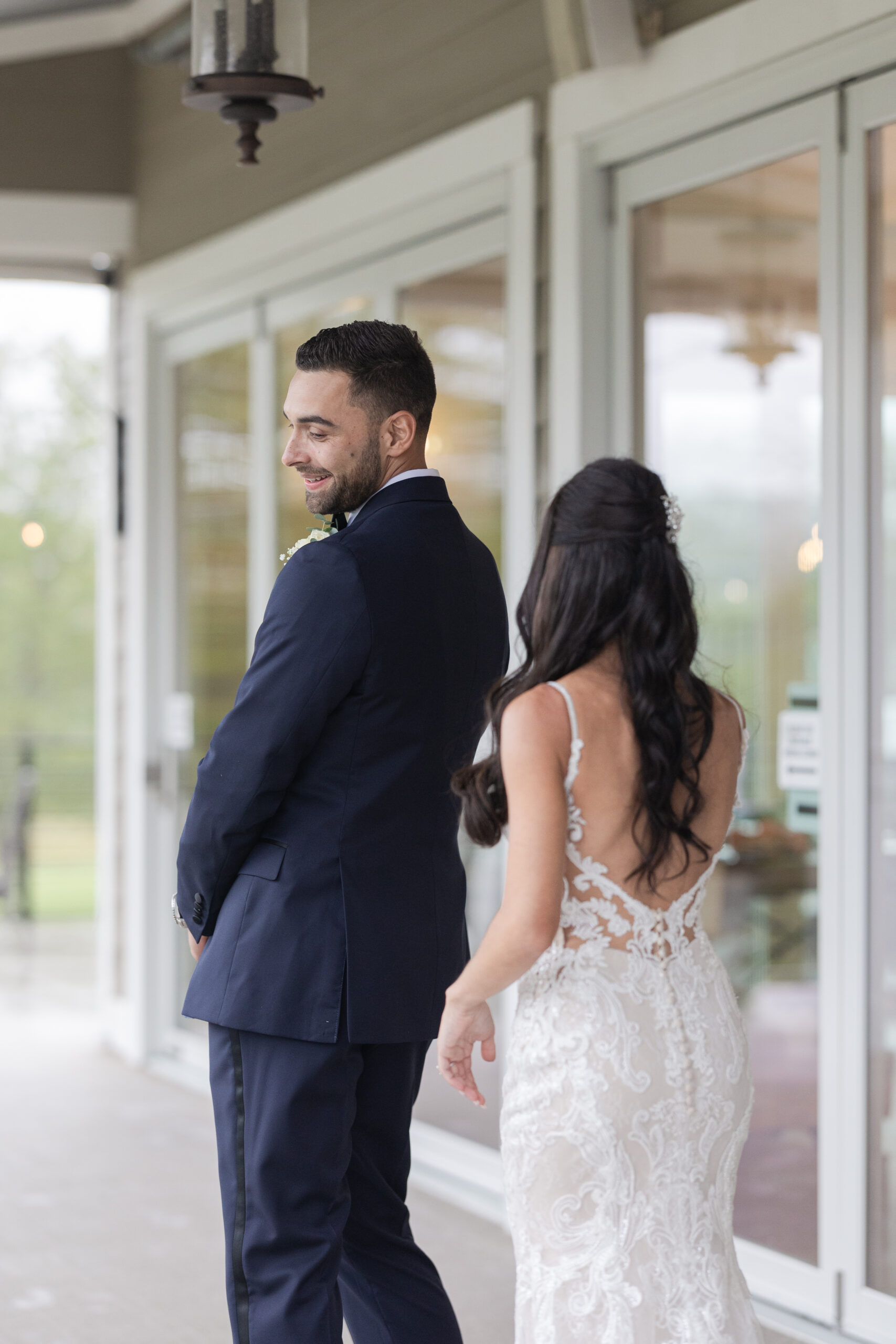 Bride and Groom_First Look_Bear Brook Valley Outdoor