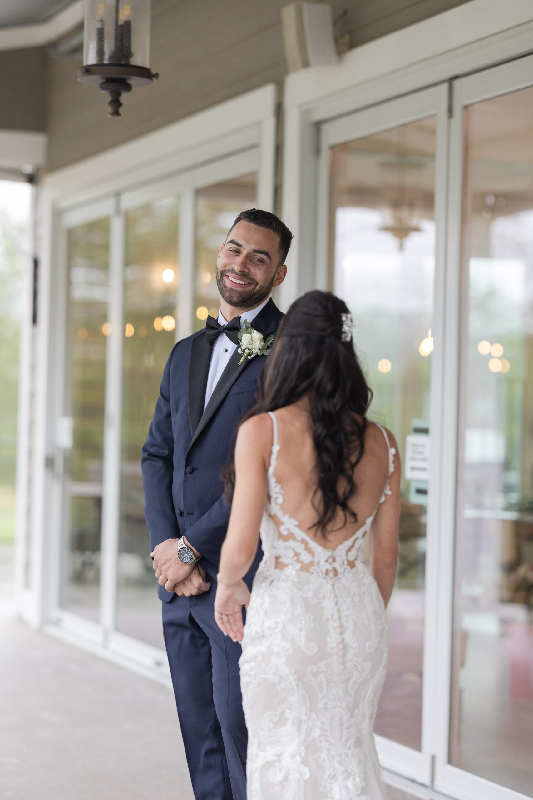 Bride and Groom_First Look_Bear Brook Valley Outdoor