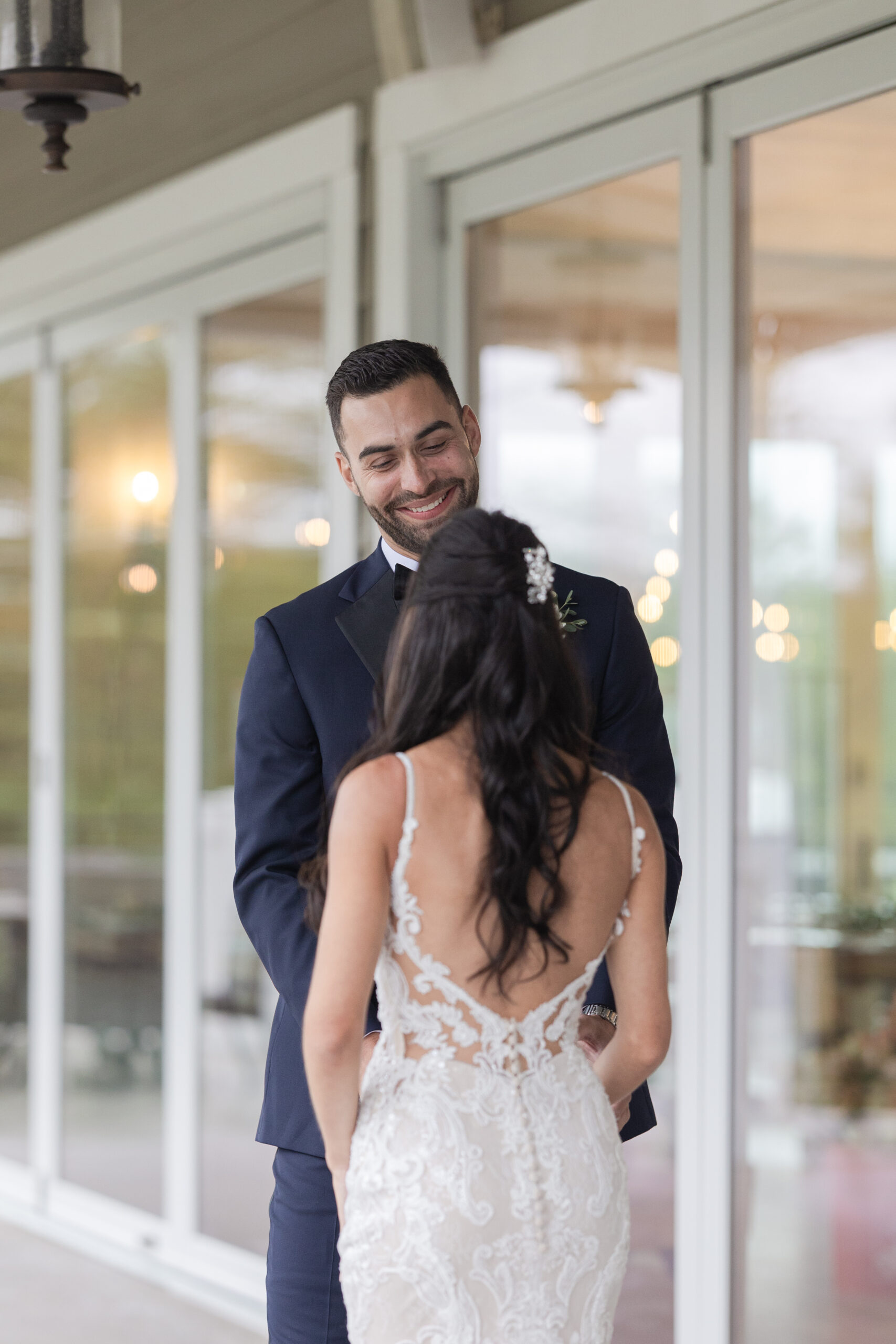 Bride and Groom_First Look_Bear Brook Valley Outdoor