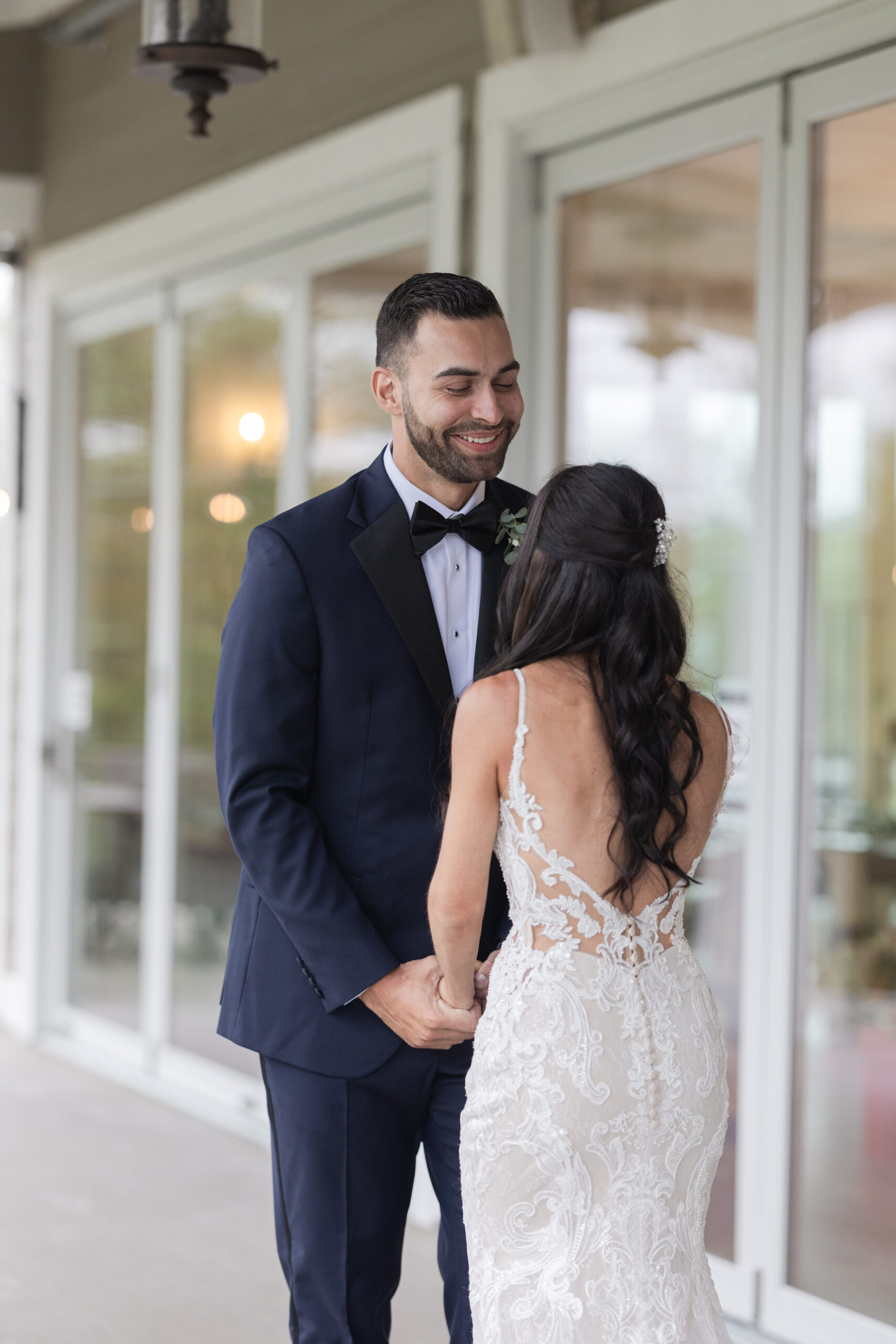 Bride and Groom_First Look_Bear Brook Valley Outdoor